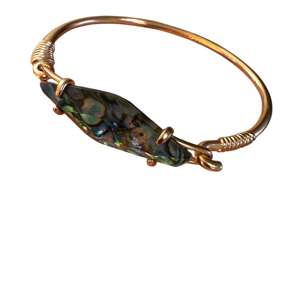 Kendra Scott Elegant Gold and Abalone Bangle Bracelet